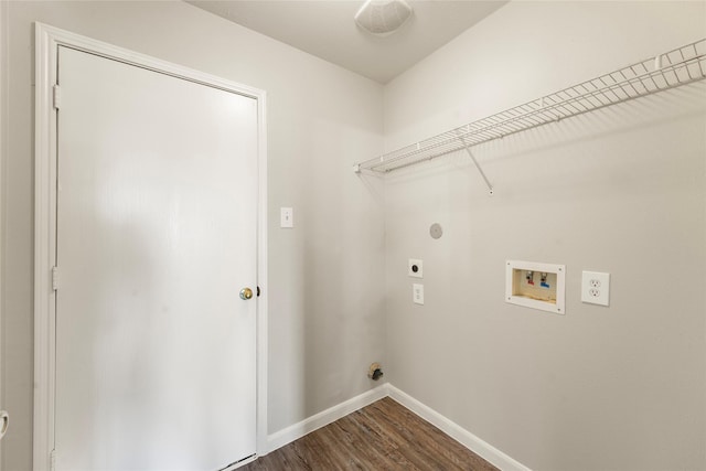 1019 Sawgrass Ridge Ln, Houston, TX 77073 - laundry room featuring hookup for an electric dryer, hookup for a washing machine, and dark wood-style flooring