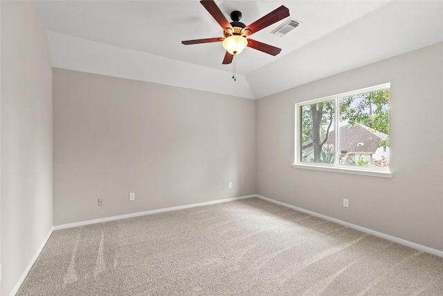 14427 Wickhurst Pl, Cypress, TX 77429 - carpeted spare room featuring a ceiling fan and lofted ceiling