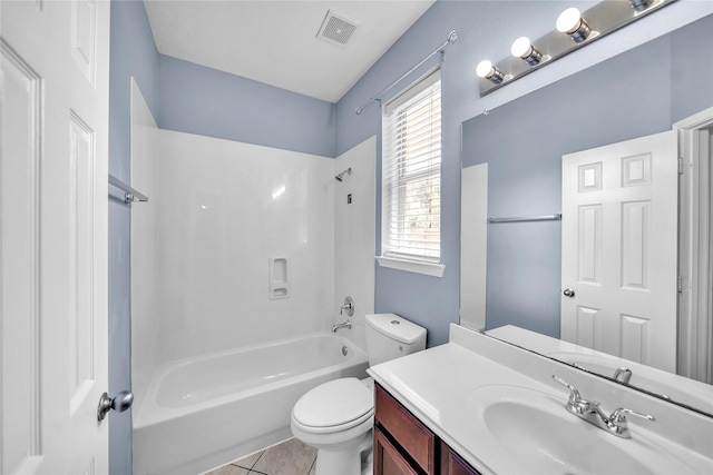 21142 Granite Trail Ln, Richmond, TX 77407 - full bathroom featuring vanity, shower / bath combination, and tile patterned flooring