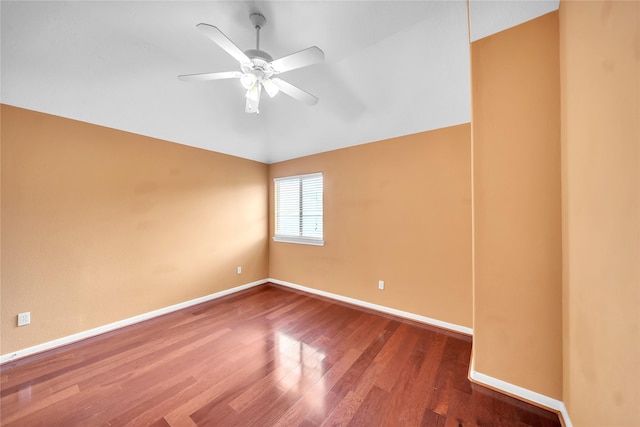 21142 Granite Trail Ln, Richmond, TX 77407 - spare room with wood finished floors, a ceiling fan, and vaulted ceiling