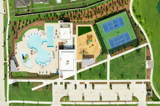 29726 Smoky Ridge Rd, Fulshear, TX 77441 - aerial overview of property's location with a pool area and property boundaries highlighted
