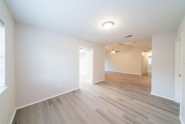 7911 Bova Rd, Houston, TX 77064 - unfurnished room featuring light wood finished floors, a ceiling fan, and a textured ceiling