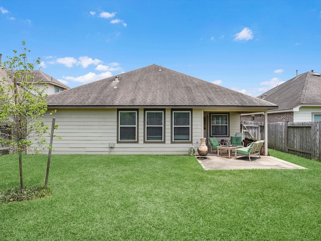 3327 Jane Way, Richmond, TX 77406 - back of property with roof with shingles, a patio, and a fenced backyard