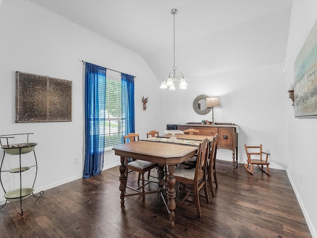 3327 Jane Way, Richmond, TX 77406 - dining room featuring vaulted ceiling, wood finished floors, and a chandelier