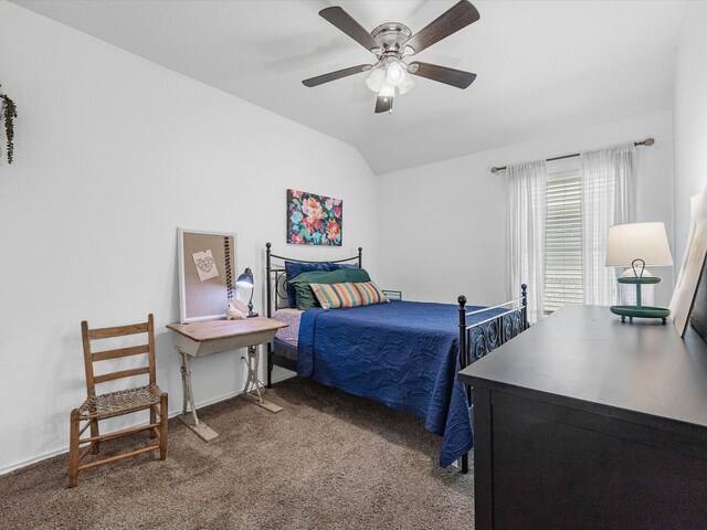 3327 Jane Way, Richmond, TX 77406 - carpeted bedroom with lofted ceiling and a ceiling fan