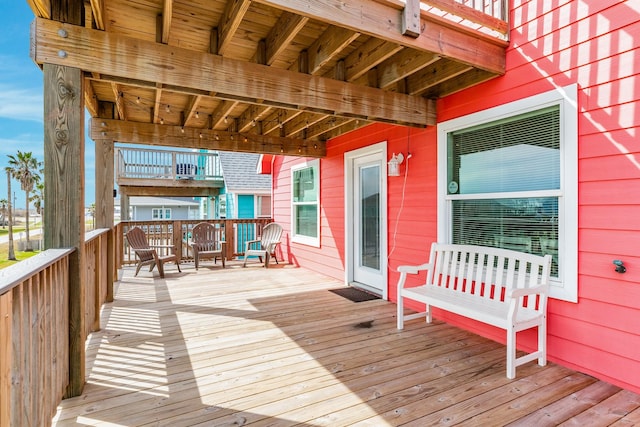 1214 Fort Velasco Dr, Surfside Beach, TX 77541 - view of wooden deck