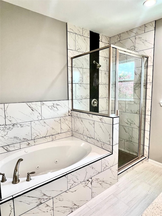 153 Treasure Dr, Houston, TX 77076 - full bathroom with a shower stall and a tub with jets