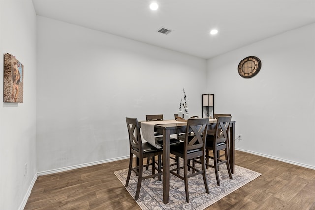 20214 Portbec Dr, New Caney, TX 77357 - dining space with dark wood-style flooring and recessed lighting