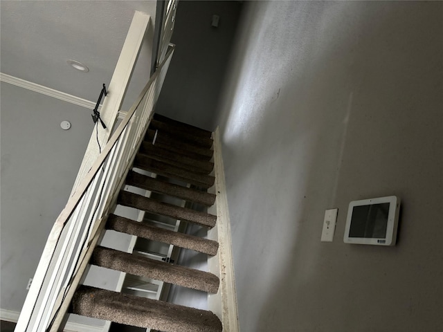 5625 Antoine Dr Unit 903, Houston, TX 77091 - stairway featuring crown molding