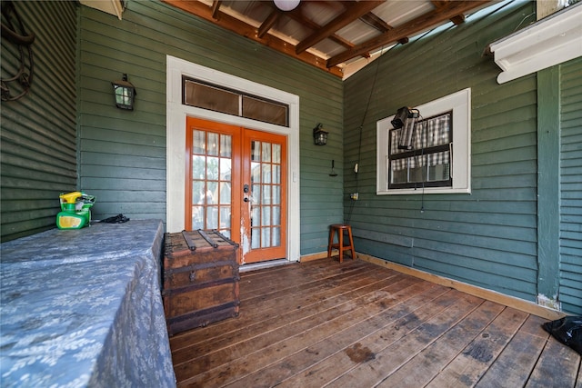 246 W 6th St, Rusk, TX 75785 - wooden deck with french doors
