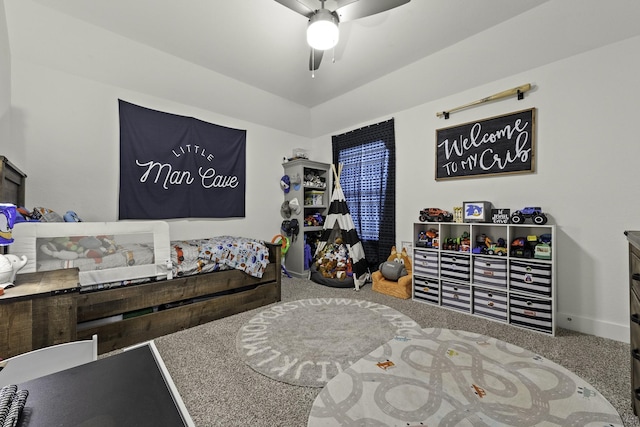 10009 Gray Jay Ct, Conroe, TX 77384 - carpeted bedroom with ceiling fan