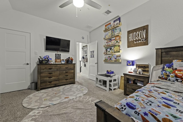10009 Gray Jay Ct, Conroe, TX 77384 - bedroom featuring carpet and ceiling fan