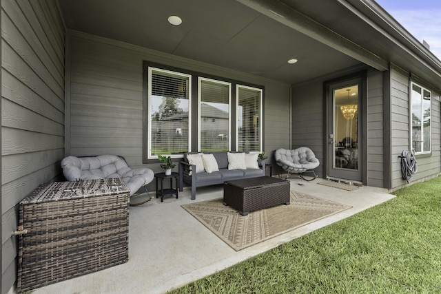 10009 Gray Jay Ct, Conroe, TX 77384 - view of patio featuring an outdoor hangout area