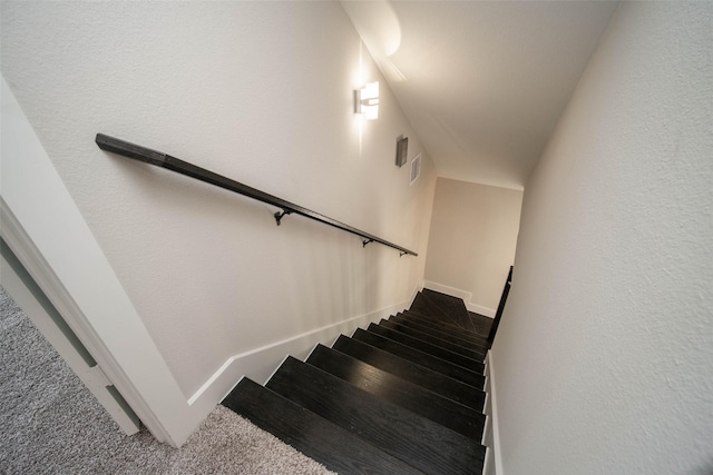 7710 Meadowvale Dr, Houston, TX 77063 - stairway featuring carpet flooring
