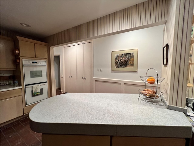 5610 Woodway Dr, Houston, TX 77056 - kitchen with white double oven and light countertops