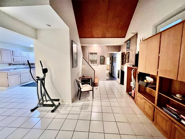5610 Woodway Dr, Houston, TX 77056 - hall with light tile patterned floors