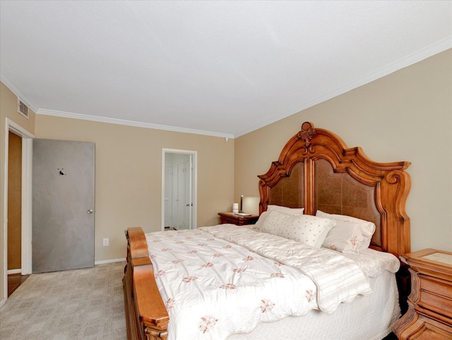 2230 S Piney Point Rd Unit 125, Houston, TX 77063 - bedroom featuring ornamental molding and light colored carpet