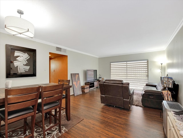 2230 S Piney Point Rd Unit 125, Houston, TX 77063 - living room featuring dark wood-type flooring and ornamental molding