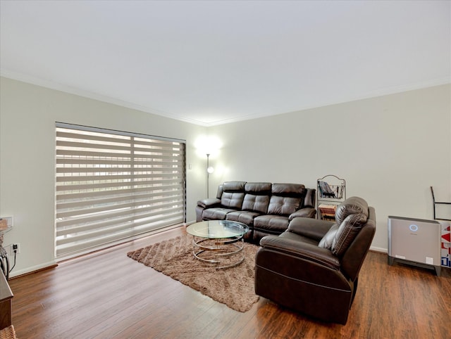 2230 S Piney Point Rd Unit 125, Houston, TX 77063 - living room featuring crown molding and dark wood-style flooring