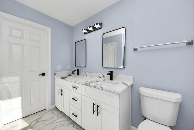 4211 Royal Manor Dr, Pasadena, TX 77505 - full bathroom featuring double vanity and marble finish floors