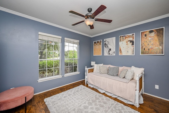 28503 Cece Glen Ct, Spring, TX 77386 - sitting room with ornamental molding, a ceiling fan, and wood finished floors
