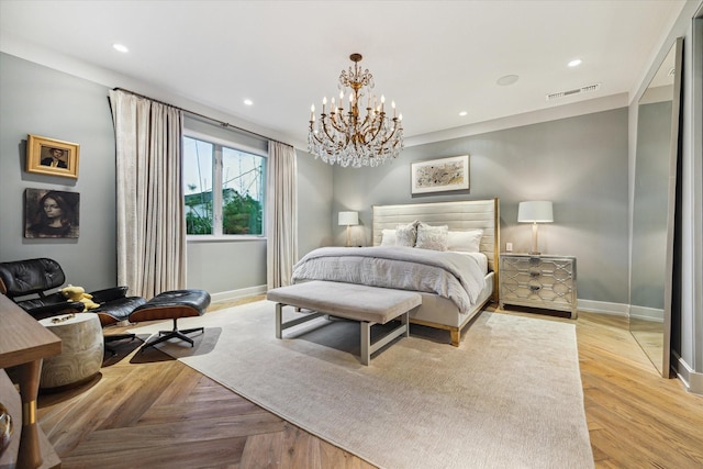 2019 Du Barry Ln, Houston, TX 77018 - bedroom with a chandelier and recessed lighting