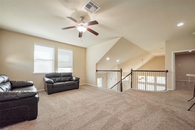 4310 Tilbury Trl, Richmond, TX 77407 - living area with a ceiling fan and carpet
