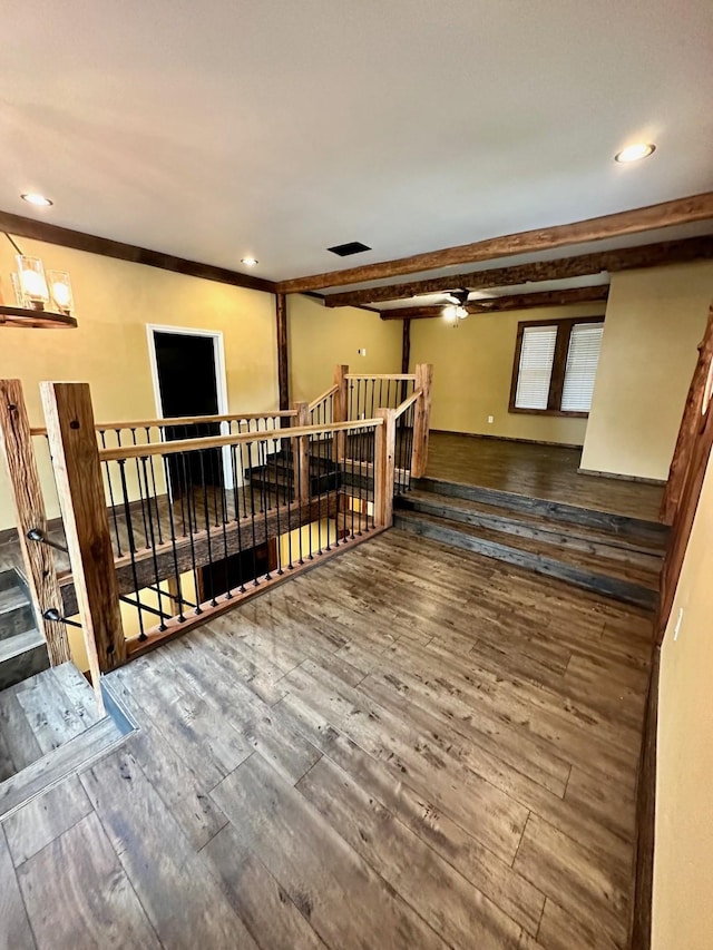 4842 Green Trail Dr, Houston, TX 77084 - interior space featuring wood finished floors, recessed lighting, and ceiling fan