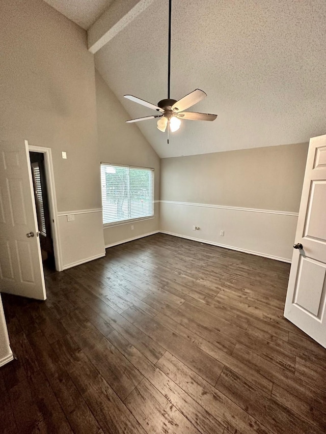 4842 Green Trail Dr, Houston, TX 77084 - spare room featuring a ceiling fan, dark wood finished floors, and a textured ceiling
