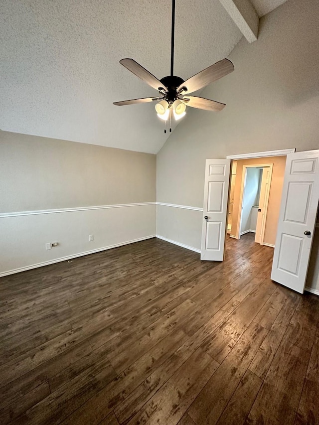 4842 Green Trail Dr, Houston, TX 77084 - spare room featuring ceiling fan, dark wood finished floors, and a textured ceiling