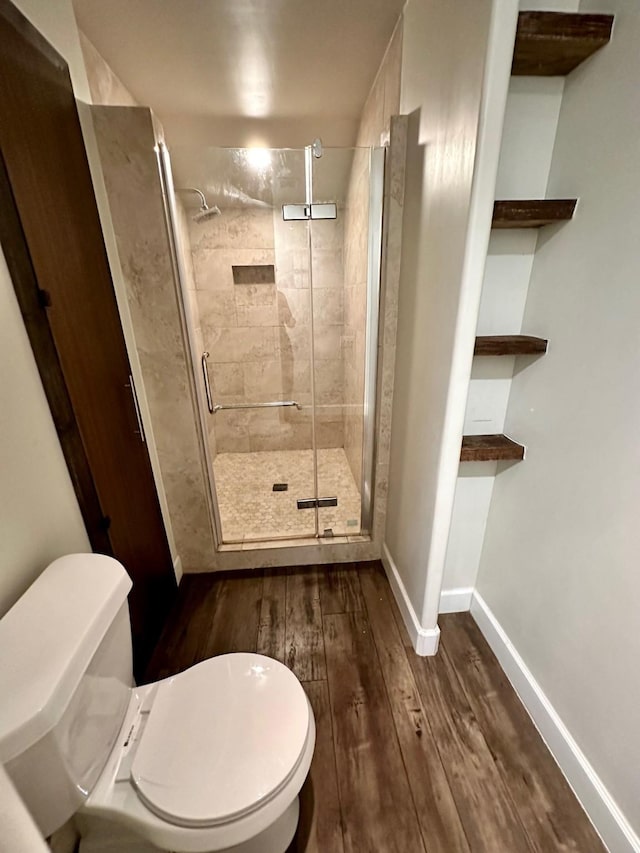 4842 Green Trail Dr, Houston, TX 77084 - full bath featuring wood-type flooring and a shower stall