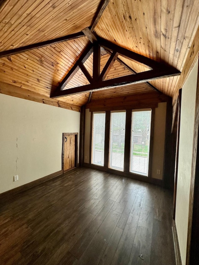 4842 Green Trail Dr, Houston, TX 77084 - empty room with wood ceiling and dark wood-style floors