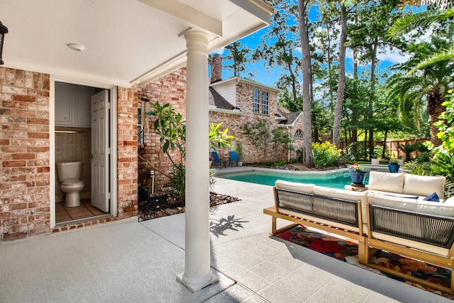 13718 Gainesway Dr, Cypress, TX 77429 - view of patio / terrace featuring an outdoor living space