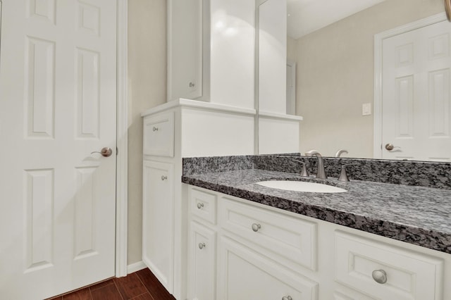 13718 Gainesway Dr, Cypress, TX 77429 - bathroom featuring vanity and wood finished floors