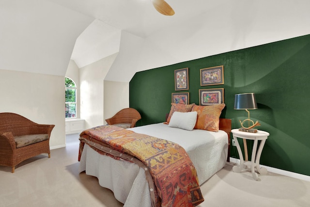 13718 Gainesway Dr, Cypress, TX 77429 - carpeted bedroom with baseboards and vaulted ceiling