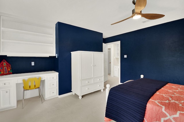 13718 Gainesway Dr, Cypress, TX 77429 - bedroom with light carpet and a ceiling fan