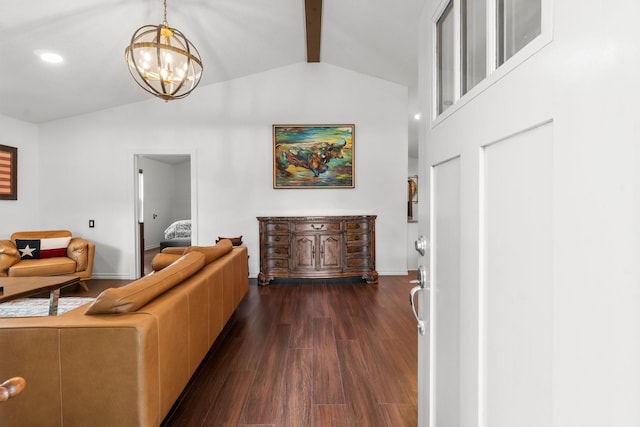 8851 US Highway 59 N, Livingston, TX 77351 - living area featuring a chandelier, dark wood-style flooring, and recessed lighting