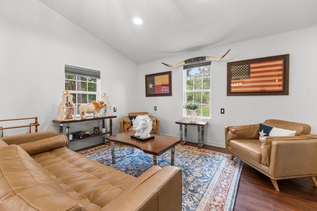 8851 US Highway 59 N, Livingston, TX 77351 - living area with wood finished floors, lofted ceiling, and recessed lighting
