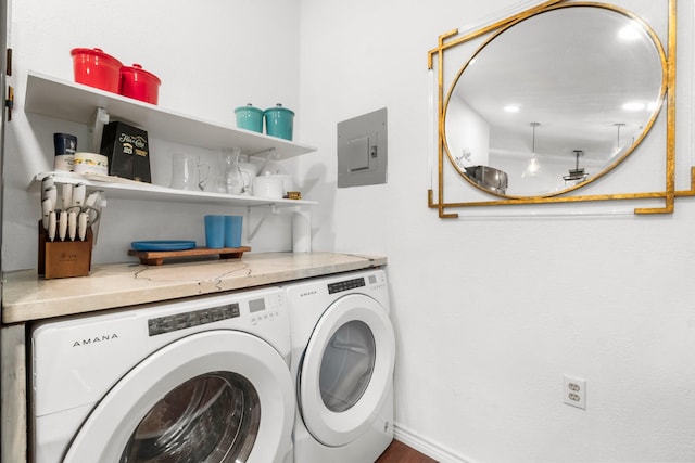 8851 US Highway 59 N, Livingston, TX 77351 - laundry room featuring washer and clothes dryer and electric panel
