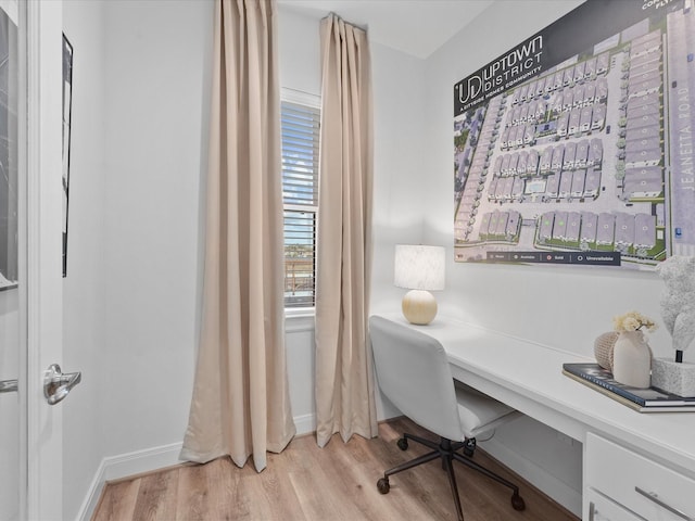 9217 Washington Hts, Houston, TX 77063 - office with light wood-type flooring and built in desk