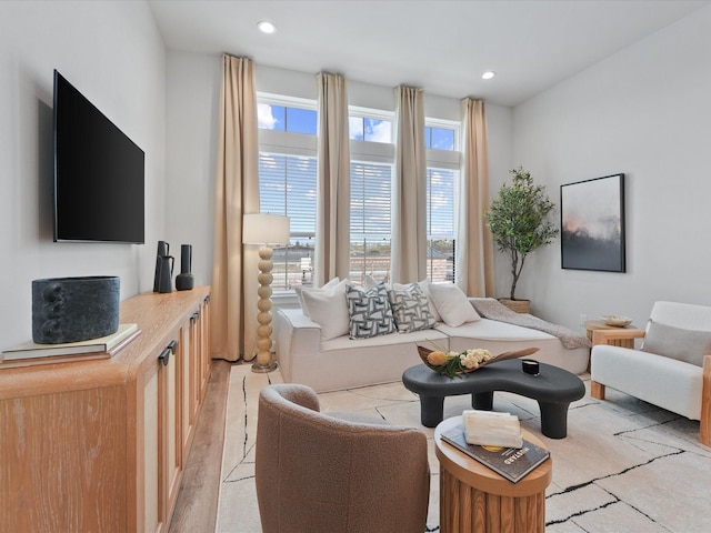 9217 Washington Hts, Houston, TX 77063 - living room with healthy amount of natural light, recessed lighting, and light wood finished floors