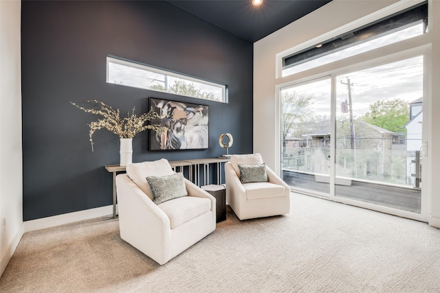 1937 W Clay St, Houston, TX 77019 - living area with carpet flooring and baseboards