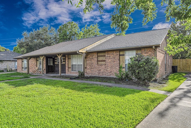 3822 Quiet Place Dr, Houston, TX 77082 - ranch-style home featuring brick siding, a porch, and roof with shingles
