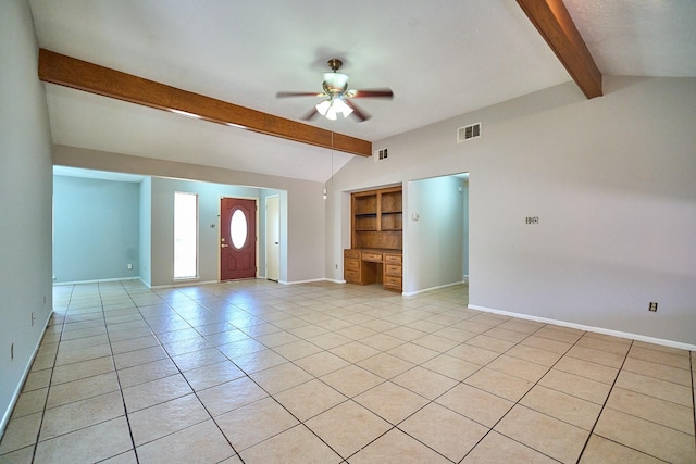 14835 Delbarton Dr, Houston, TX 77083 - entrance foyer featuring ceiling fan and light tile patterned floors