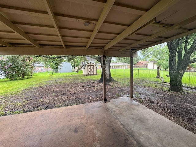 1722 Briar Ln, Wharton, TX 77488 - view of patio / terrace featuring a shed