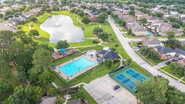 20126 Cypresswood Gln, Spring, TX 77373 - aerial view of residential area featuring a large body of water and a pool