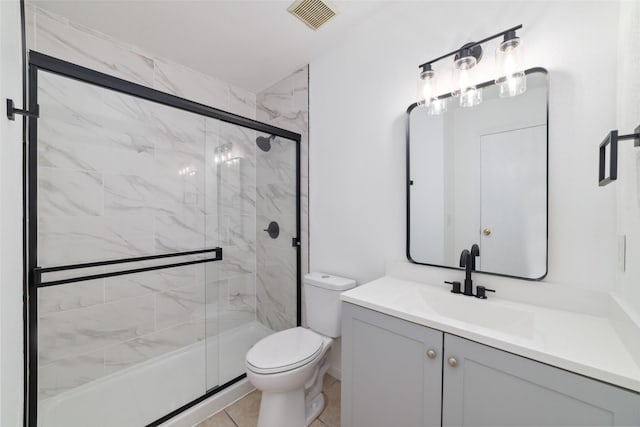 20126 Cypresswood Gln, Spring, TX 77373 - full bath with vanity, a marble finish shower, and tile patterned floors