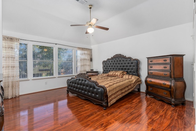 5602 Society Ln, Houston, TX 77084 - bedroom with wood finished floors, ceiling fan, and vaulted ceiling