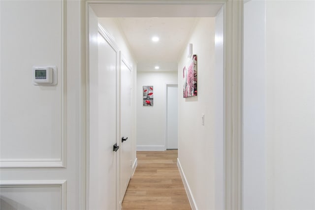 11523 Bandlon Dr, Houston, TX 77072 - hall with light wood-type flooring and recessed lighting