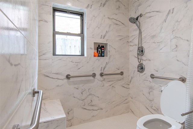 11523 Bandlon Dr, Houston, TX 77072 - full bathroom featuring a tile shower and toilet